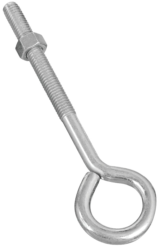 National Hardware N221-283 Eye Bolt, 3/8-16 Thread, Coarse Thread, 3 in L Thread, 1 in ID Dia Eye, 4.35 in L Shank, Zinc, Pack of 10