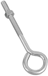 National Hardware N221-283 Eye Bolt, 3/8-16 Thread, Coarse Thread, 3 in L Thread, 1 in ID Dia Eye, 4.35 in L Shank, Zinc, Pack of 10