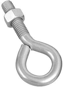 National Hardware N221-309 Eye Bolt, 1/2-13 Thread, Coarse Thread, 1-3/4 in L Thread, 1 in ID Dia Eye, 2.14 in L Shank, Pack of 10