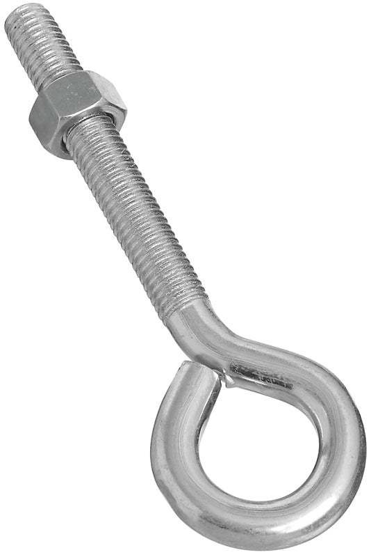 National Hardware N221-317 Eye Bolt, 1/2-13 Thread, Coarse Thread, 3-1/2 in L Thread, 1 in ID Dia Eye, 3.95 in L Shank, Pack of 10