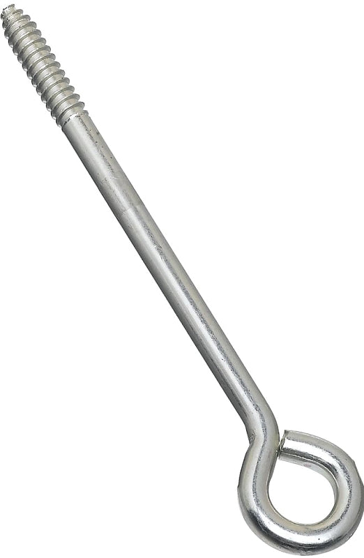 National Hardware N220-715 Lag Screw Eye, 3/8 in, 3/8 in Dia Wire, 2 in L Thread, 8 in OAL, 230 lb Working Load, Steel, Pack of 10