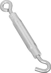 National Hardware 2172BC Series N221-846 Turnbuckle, 45 lb Working Load, #10-24 Thread, Hook, Eye, 5-1/2 in L Take-Up, Pack of 10