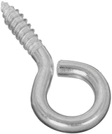National Hardware N220-434 Screw Eye, #2, 0.26 in Dia Wire, 1.12 in L Thread, 2.62 in OAL, 115 lb Working Load, Steel, Pack of 20