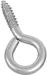 National Hardware N220-426 Screw Eye, #0, 0.3 in Dia Wire, 1-1/4 in L Thread, 2.88 in OAL, 150 lb Working Load, Steel, Pack of 10