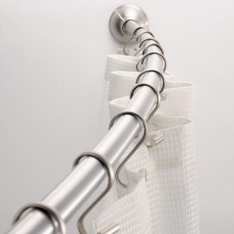 InterDesign Curved Shower Rod 72 in. L Brushed Silver, Pack of 4