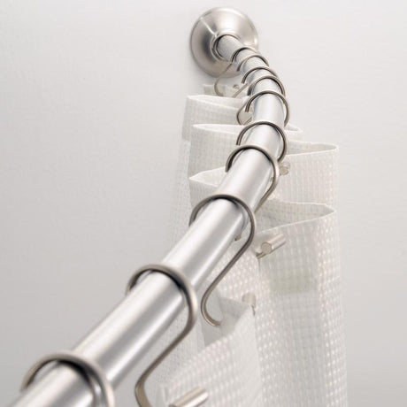 InterDesign Curved Shower Rod 72 in. L Brushed Silver, Pack of 4