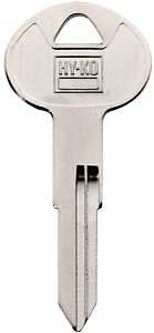 Hy-Ko 11010DA28 Automotive Key Blank, Brass, Nickel, For: Nissan Vehicle Locks, DA28 Key Number, Pack of 10