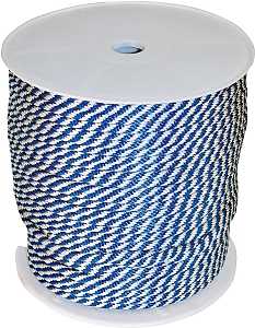 Wellington 46446 Derby Rope, Solid Braided Rope Construction, Lock-Stitch End, 3/8 in Dia, 500 ft L, 183 lb Working Load