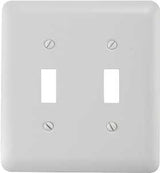 Amerelle 935TTW Wallplate, 5 in L, 4-5/8 in W, Steel, White, 2-Gang