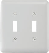 Amerelle 935TTW Wallplate, 5 in L, 4-5/8 in W, Steel, White, 2-Gang