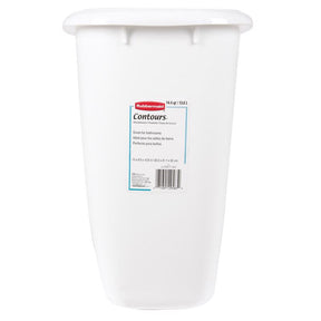 Rubbermaid Contours 3.5 gal White Plastic Vanity Wastebasket, Pack of 6