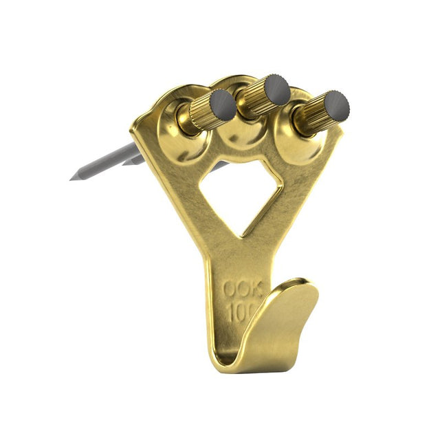OOK 50026 Picture Hanger, 75 lb, Steel, Brass, Gold