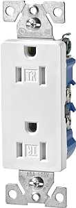 Eaton Wiring Devices TR1107W-BOX Duplex Receptacle, PVC, White, 2-Pole, 15 A, 125 V, Push-in, Side Wiring, NEMA: 5-15R