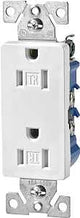 Eaton Wiring Devices TR1107W-BOX Duplex Receptacle, PVC, White, 2-Pole, 15 A, 125 V, Push-in, Side Wiring, NEMA: 5-15R