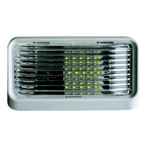 Valterra DG52724VP LED Surface Mt. Porch Light w/o Switch, Rectangular, White w/Clear Lens