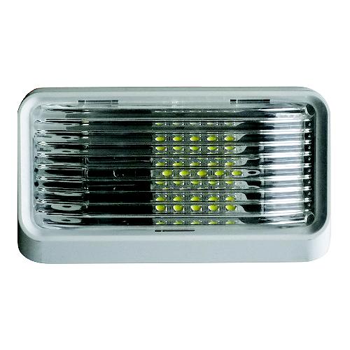 Valterra DG52724VP LED Surface Mt. Porch Light w/o Switch, Rectangular, White w/Clear Lens