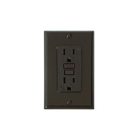Diamond Group GFI Receptacle w/Light, Brown