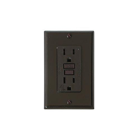 Diamond Group GFI Receptacle w/Light, Brown