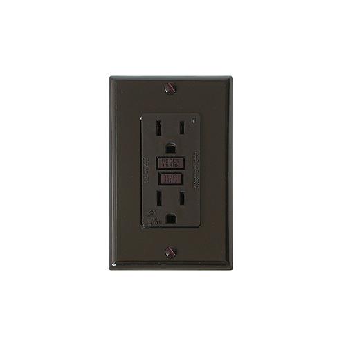 Diamond Group GFI Receptacle w/Light, Brown