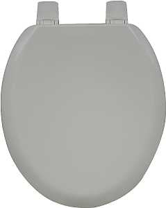 Bemis 5000-492 Toilet Seat, Molded Wood, Silver, Adjustable Hinge