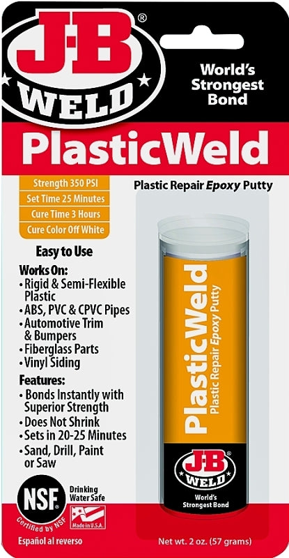 J-B Weld 8237 Epoxy Putty, Solid, Off-White, 2 oz Tube