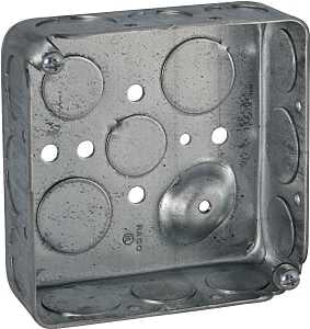 Raco D4SB-50/75 Switch Box, 2-Gang, 16-Knockout, 1/2, 3/4 in Knockout, Steel, Gray, Galvanized