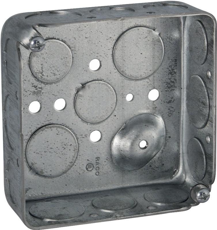 Raco D4SB-50/75 Switch Box, 2-Gang, 16-Knockout, 1/2, 3/4 in Knockout, Steel, Gray, Galvanized