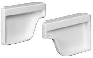 Amerimax M0611HP Gutter End Cap, 5 in L, 2 in W, Vinyl, White