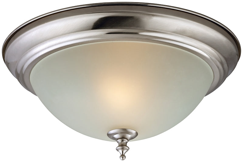 Boston Harbor F51WH02-1005-BN Flush-Mount Ceiling Fixture, 120 V, 60 W, 2-Lamp, CFL Lamp, Brushed Nickel Fixture