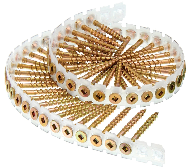 Senco 08F Series 08F175Y Screw, 2/3 in Thread, 1-3/4 in L, Flat Head, #2 Drive, Steel, Zinc