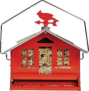 Perky-Pet Squirrel-Be-Gone II 338 Wild Bird Feeder, Country, 8 lb, Metal, 14 in H, Pole