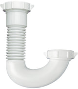 Plumb Pak PP812-50 J-Bend, 1-1/2, 1/2 x 1-1/4 in, Slip-Joint, Plastic, White