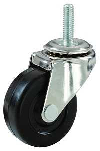 Shepherd Hardware 9194 Swivel Caster, Stem Mounting, 2-5/8 in H Dimensions, 2 in Dia Wheel, Rubber Wheel, 80 lb