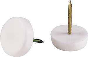 Shepherd Hardware 9143 Tack Furniture Glide, Round, 5/8 in Dimensions, Plastic, White, 4/PK, Pack of 6