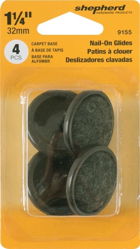 Shepherd Hardware 9155 Furniture Glide, Round, 1-1/4 in Dia Dimensions, 4/PK