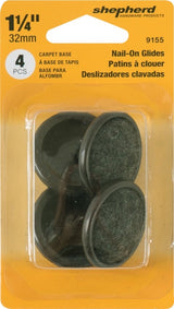 Shepherd Hardware 9155 Furniture Glide, Round, 1-1/4 in Dia Dimensions, 4/PK