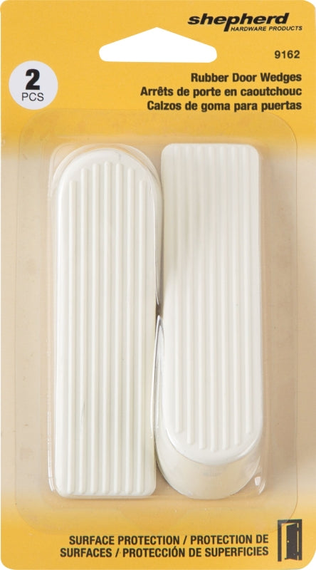 Shepherd Hardware 9162 Wedge Door Stop, Almond, Rubber, 2/PK, Pack of 6