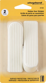 Shepherd Hardware 9162 Wedge Door Stop, Almond, Rubber, 2/PK, Pack of 6