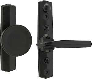Wright Products V670BL Knob Latch, Black, 3/4 to 1-1/8 in Thick Door, For: Out-Swinging Wood/Metal Screen, Storm Doors