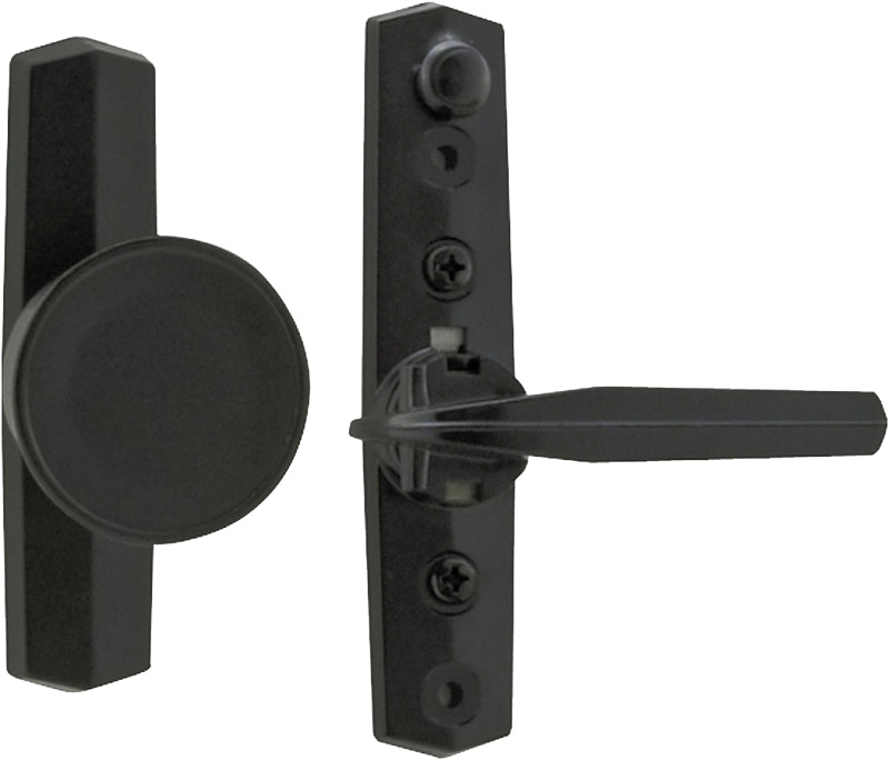 Wright Products V670BL Knob Latch, Black, 3/4 to 1-1/8 in Thick Door, For: Out-Swinging Wood/Metal Screen, Storm Doors