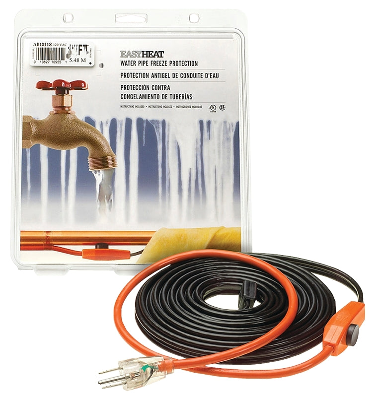 EasyHeat AHB-124 Pipe Heating Cable, 120 VAC, 24 ft L