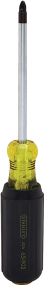 STANLEY 65-902 Screwdriver, #2 Drive, Phillips Drive, 8-1/2 in OAL, 4 in L Shank, Vinyl-Grip Handle
