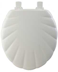 Mayfair 22EC-000 Toilet Seat, 16-1/2 in L, 14-3/4 in W, 2.31 in H, Round, Wood, White, Twist Hinge