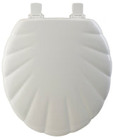 Mayfair 22EC-000 Toilet Seat, 16-1/2 in L, 14-3/4 in W, 2.31 in H, Round, Wood, White, Twist Hinge