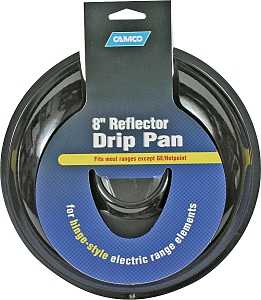 Camco USA 00473 Drip Pan, For: Hinge-Style Electric Range Elements, 8 in Dia