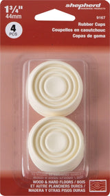 Shepherd Hardware 9167 Caster Cup, Round, 1-3/4 in Dimensions, Rubber, Off-White, 4/PK, Pack of 6