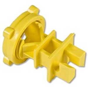 Zareba IRY-Z Screw-On Insulator, For: 1/2 in Dia Posts, Aluminum/Polywire/Steel, Polyethylene, Yellow