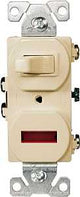 Eaton Wiring Devices 277V-BOX Combination Toggle Switch, 15 A, 120/277 V, Screw Terminal, Steel Housing Material, Ivory