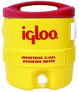 Igloo 400 Series 00000431 Water Cooler, 3 gal Tank, Drip Resistant Spigot, Polyethylene, Red/Yellow