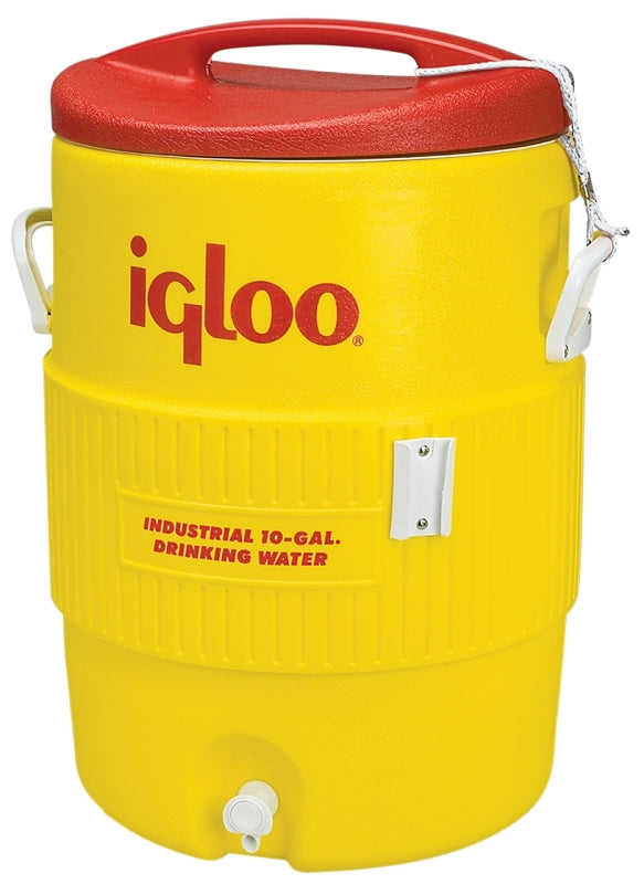 Igloo 400 Series 00004101 Water Cooler, 10 gal Tank, Polyethylene, Red/Yellow